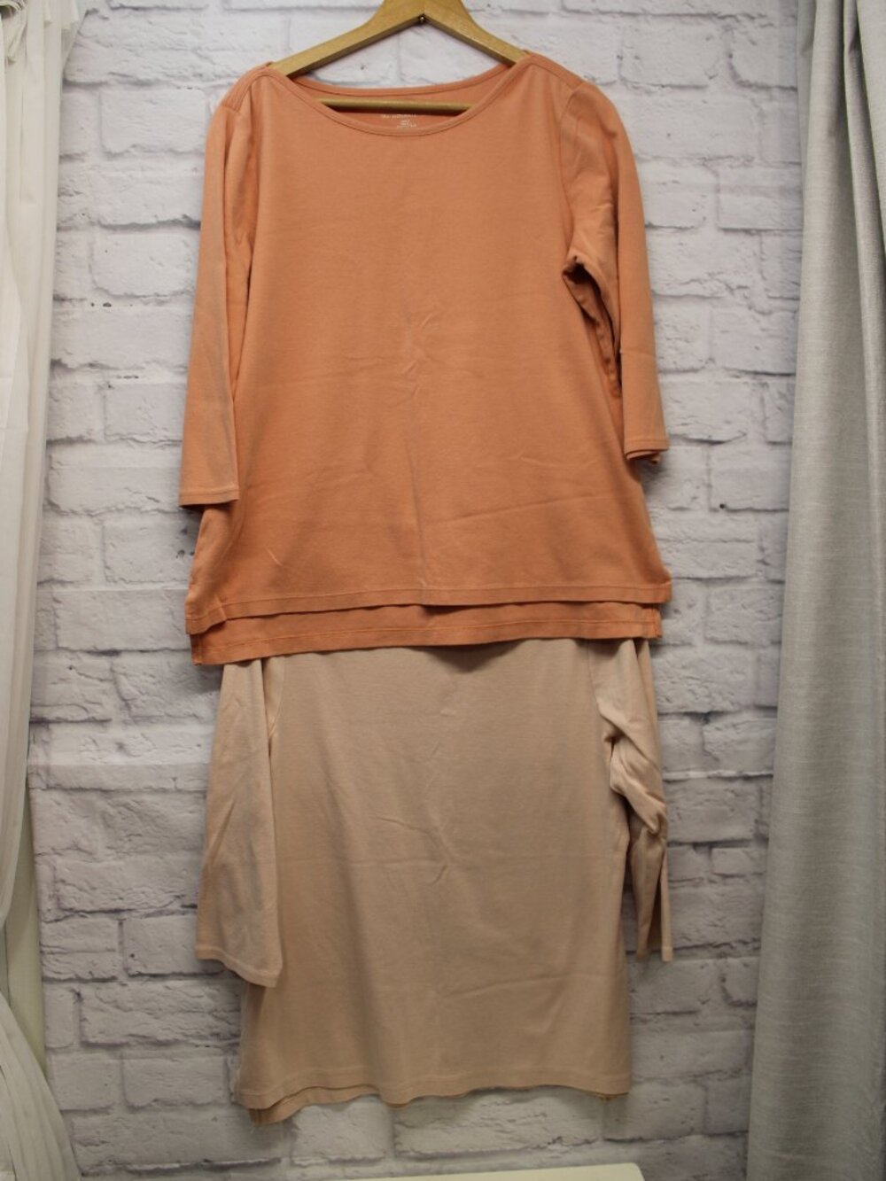 Chico's Size 2 Large Peach Pink Quarter Sleeve The Ultimate Tee Bundle of 2